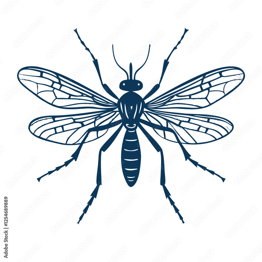 Vector Mosquito Silhouette Illustration High-Quality Design on Transparent Background Vector Mosquito Silhouette Illustration High-Quality Design on Transparent Background