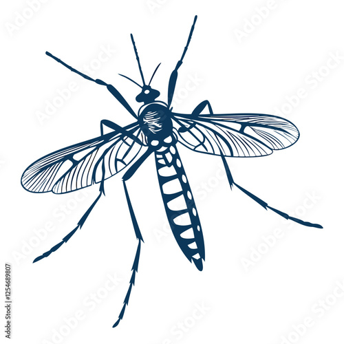 vector mosquito silhouette illustration design isolated on a transparent background