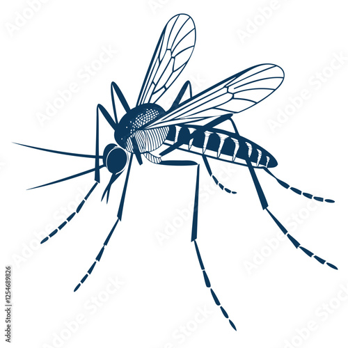 vector mosquito silhouette illustration design isolated on a transparent background