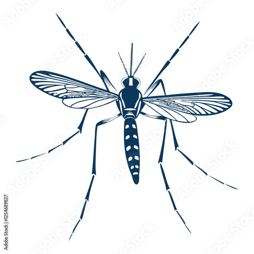 vector mosquito silhouette illustration design isolated on a transparent background