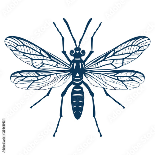 vector mosquito silhouette illustration design isolated on a transparent background