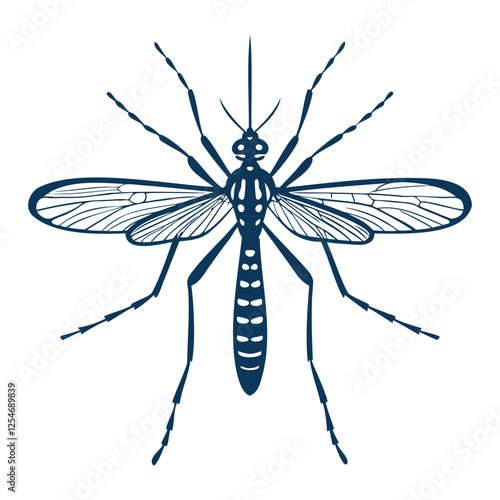 Vector Mosquito Silhouette Illustration High-Quality Design on Transparent Background
