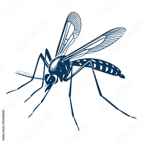 vector mosquito silhouette illustration design isolated on a transparent background