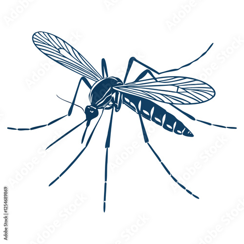 Vector Mosquito Silhouette Illustration High-Quality Design on Transparent Background