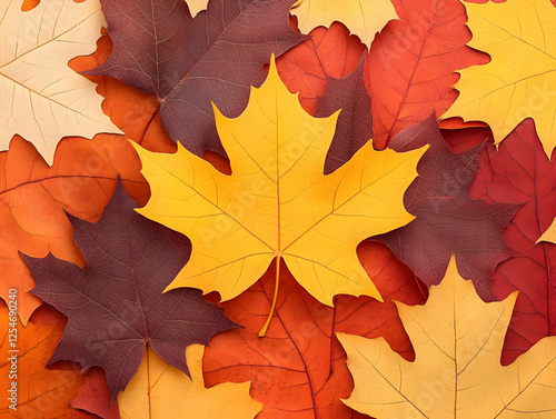 Wallpaper Mural Autumn Leaves Illustration: Vibrant Fall Foliage Torontodigital.ca