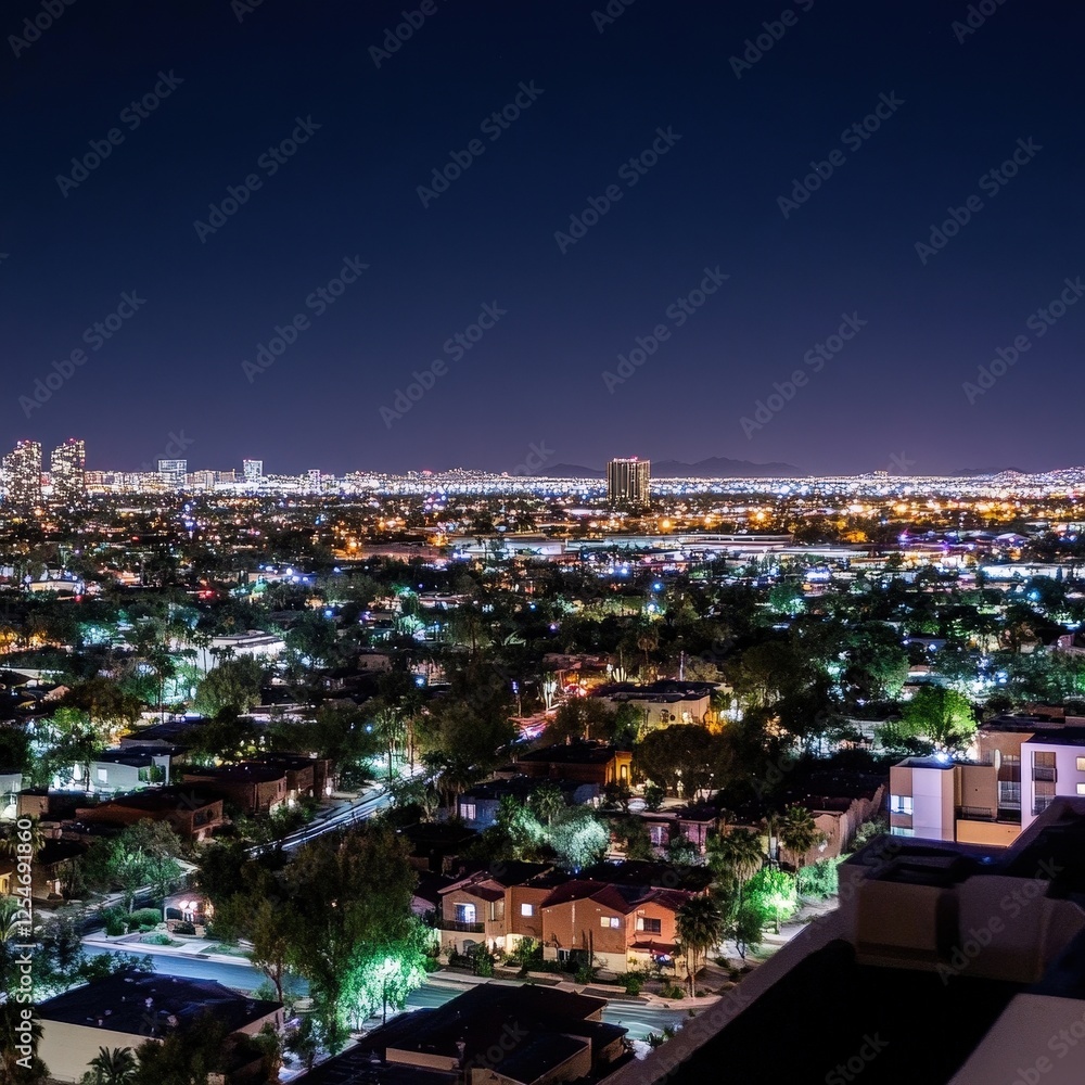 Fototapeta premium Phoenix Night Skyline View