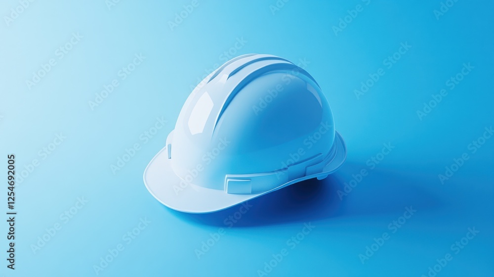 White hard hat safety, blue background, construction, safety White hard hat safety, blue background, construction, safety