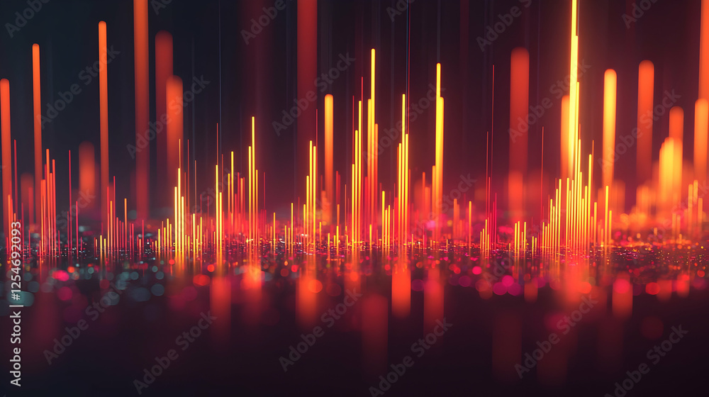 Abstract city lightscape, glowing towers, night Abstract city lightscape, glowing towers, night