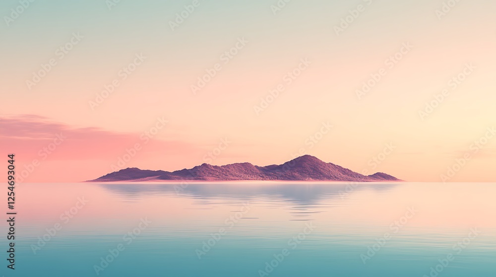 Fototapeta premium Serene Island Sunset Peaceful Ocean View