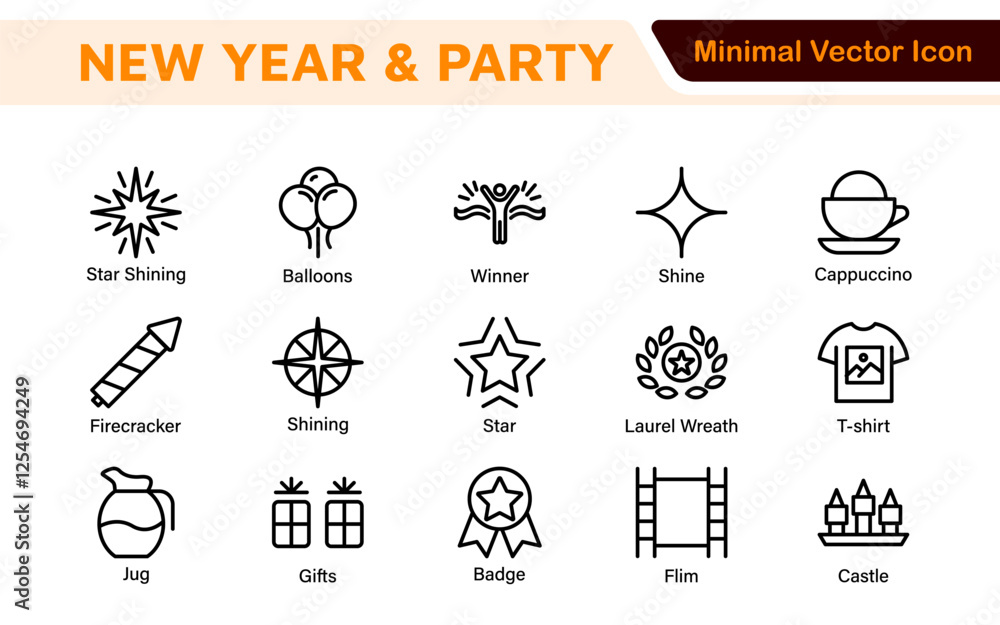 New Year and Celebration Icon Set. A festive collection of vibrant icons designed to enhance celebrations, perfect for party invitations, event promotions, and holiday-themed projects. New Year and Celebration Icon Set. A festive collection of vibrant icons designed to enhance celebrations, perfect for party invitations, event promotions, and holiday-themed projects.