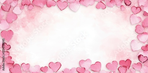 Pink Heart Horizontal Border Frame
