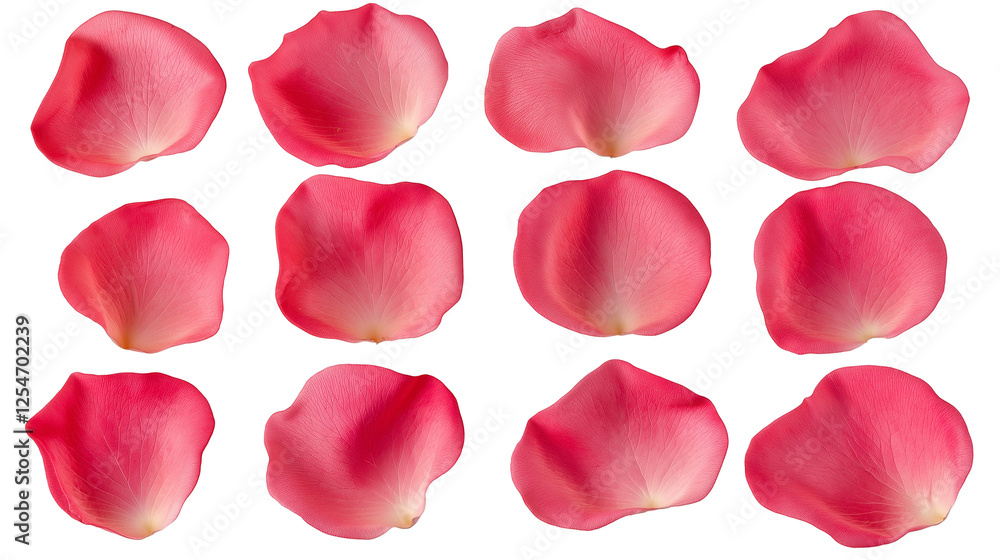 rose petals isolated on transparent white background, clipping path rose petals isolated on transparent white background, clipping path