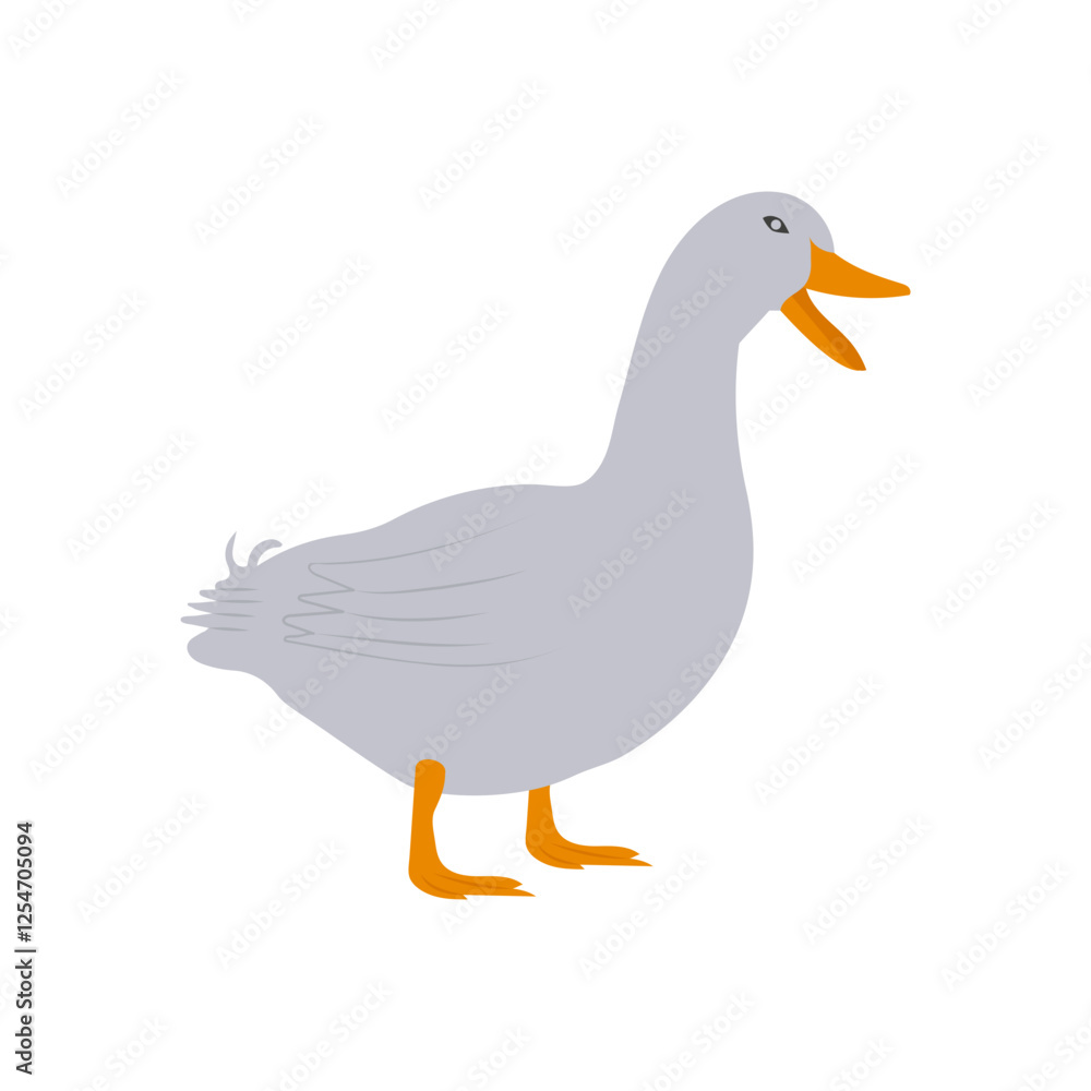 Duck, Farming Flat Vector Illustration Duck, Farming Flat Vector Illustration