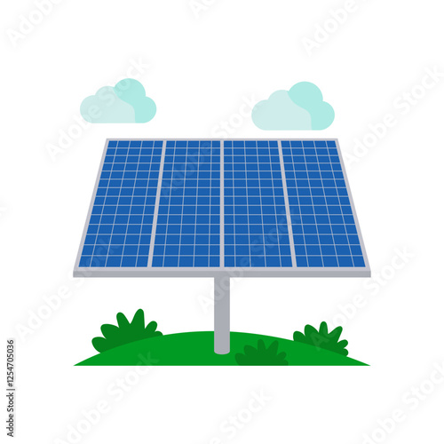 Solar Farming, Farming Flat Vector Illustration