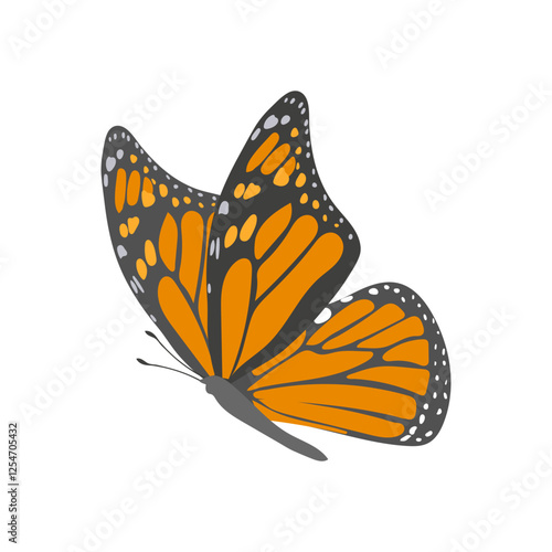 Butterfly, Farming Flat Vector Illustration
