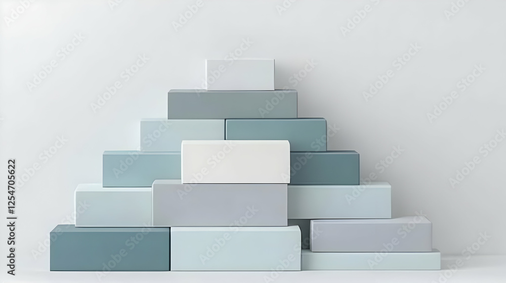 Abstract 3D Block Pyramid Illustration Abstract 3D Block Pyramid Illustration