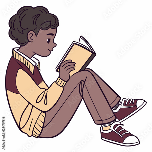 boy reading a book