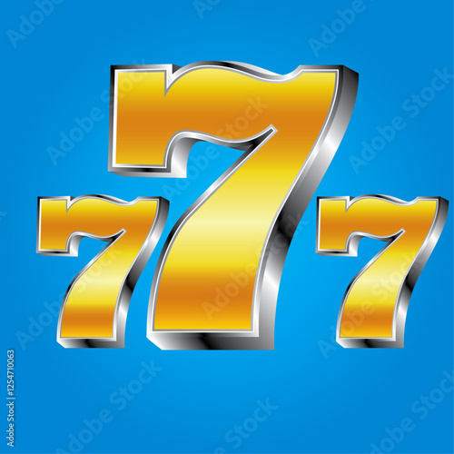 777 Big win logo Vector illustration