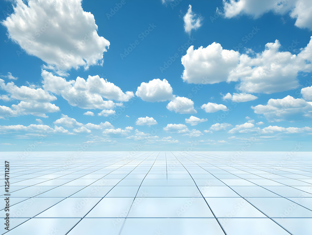 Skyline Tile Background 3D Illustration Skyline Tile Background 3D Illustration