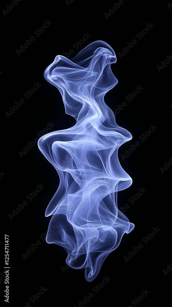 Abstract Blue Smoke Swirl Illustration Abstract Blue Smoke Swirl Illustration