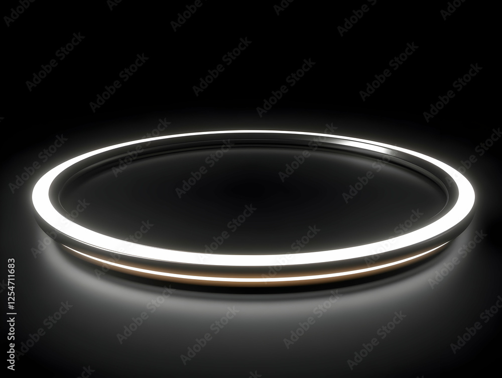 Illuminated ring, dark background, product display Illuminated ring, dark background, product display
