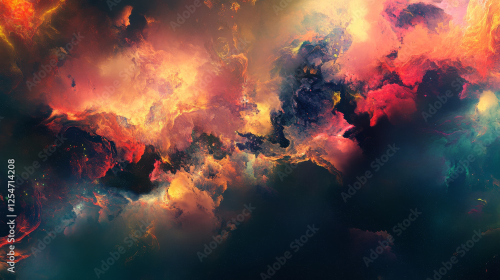 cosmic nebula with swirling colors and abstract patterns cosmic nebula with swirling colors and abstract patterns