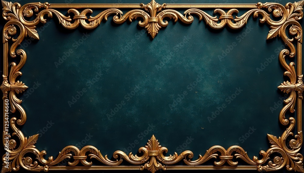Intricate gold scroll border, asymmetrical shape, antique style , design, detail Intricate gold scroll border, asymmetrical shape, antique style , design, detail