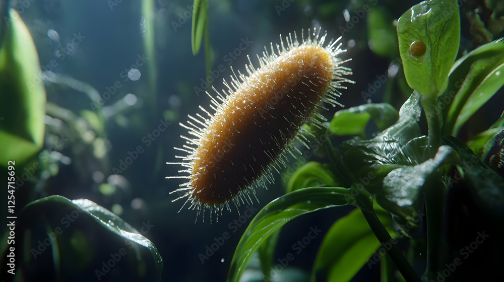 Fototapeta premium Microscopic organism, jungle foliage, science research