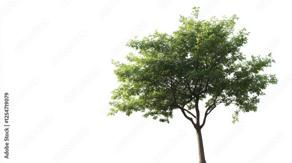 custom made wallpaper toronto digitalsolitary tree with lush green leaves stands against white background
