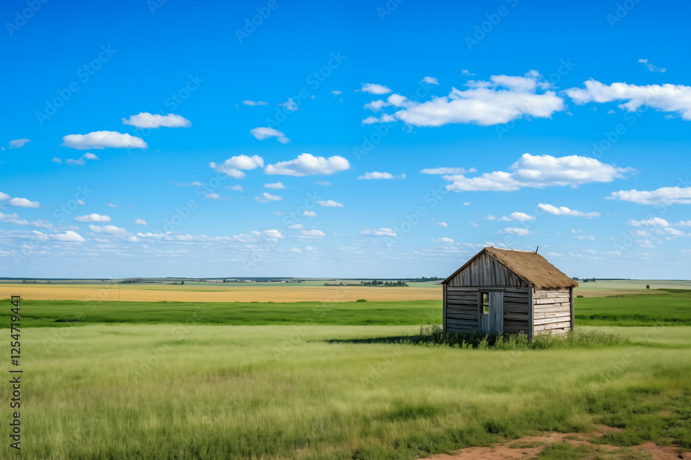 rural landscape with house generative ai rural landscape with house generative ai