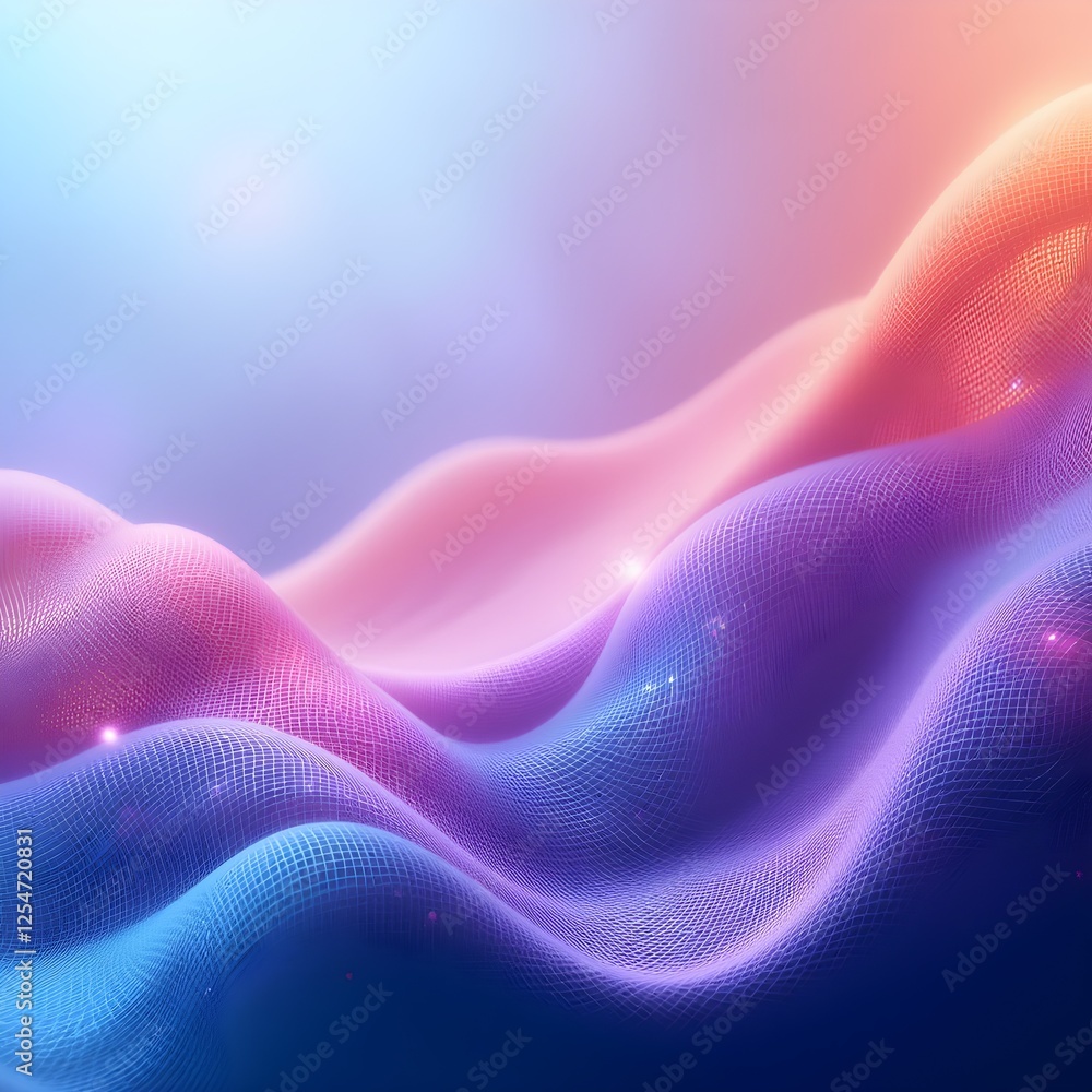 A 3D abstract background with a gradient mesh and glowing highlights. A 3D abstract background with a gradient mesh and glowing highlights.