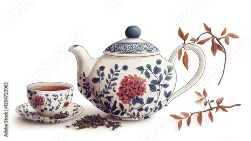 Teapot and Teacup Still Life