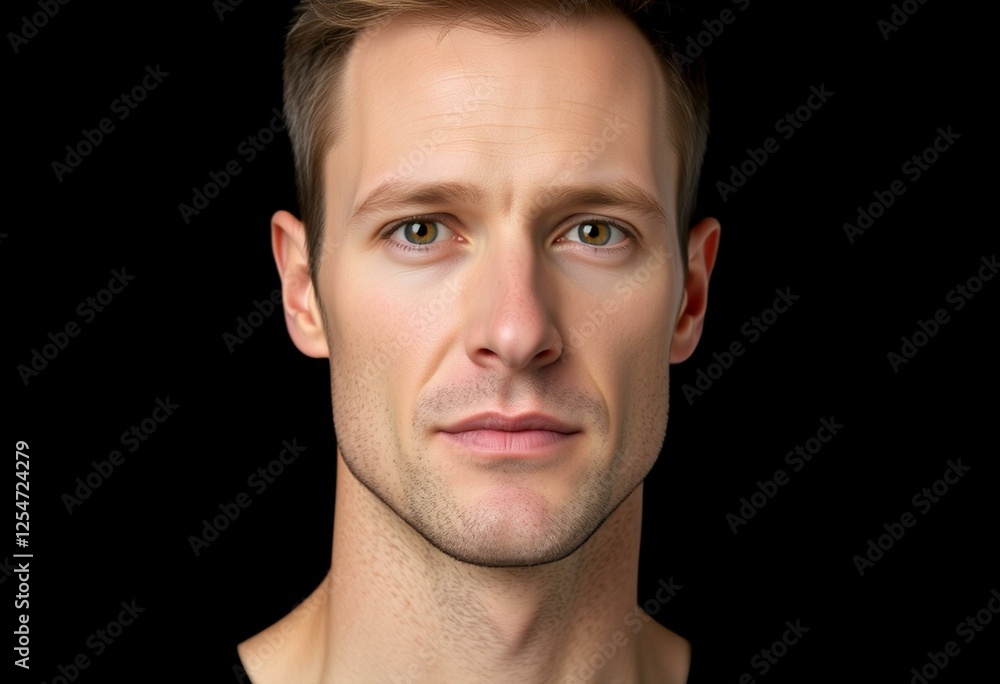 Fototapeta premium Male portrait on black background