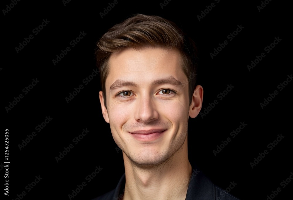 Fototapeta premium Male portrait on black background