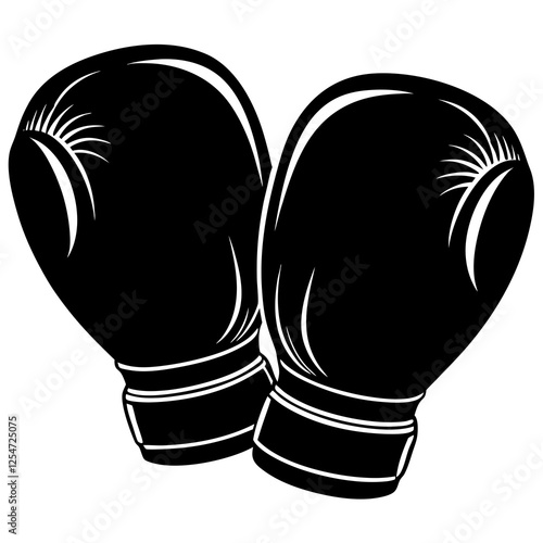 Boxing gloves with a knuckle area silhouette vector illustration 