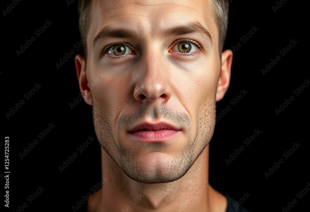 Obraz premium Male portrait on black background