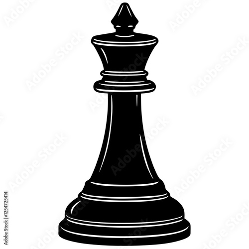 Chess piece with a base  silhouette vector illustration 