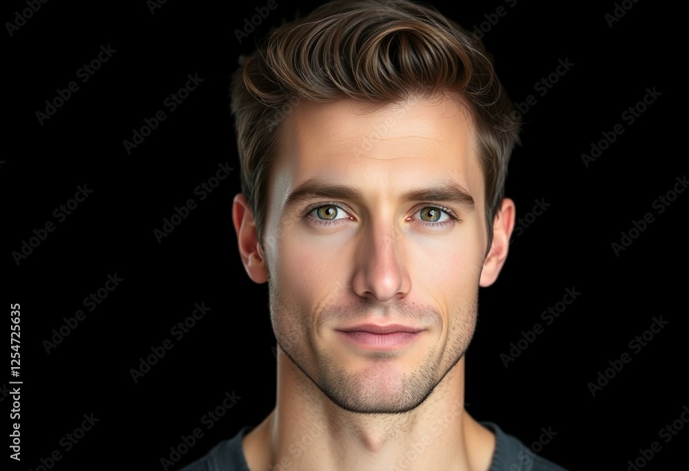 Fototapeta premium Photorealistic male portrait with calm expression