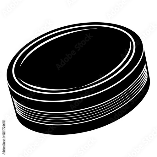 Hockey puck with a surface silhouette vector illustration 