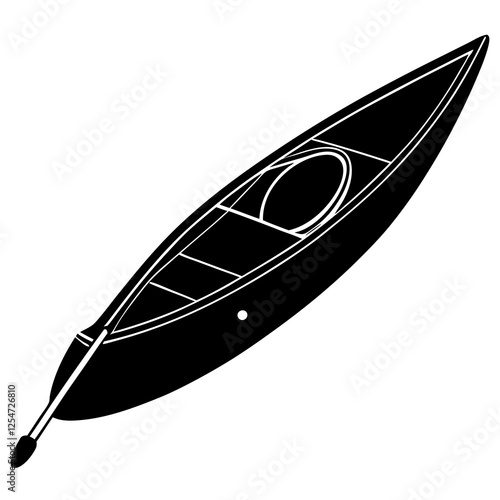 Kayak with a hull silhouette vector illustration 