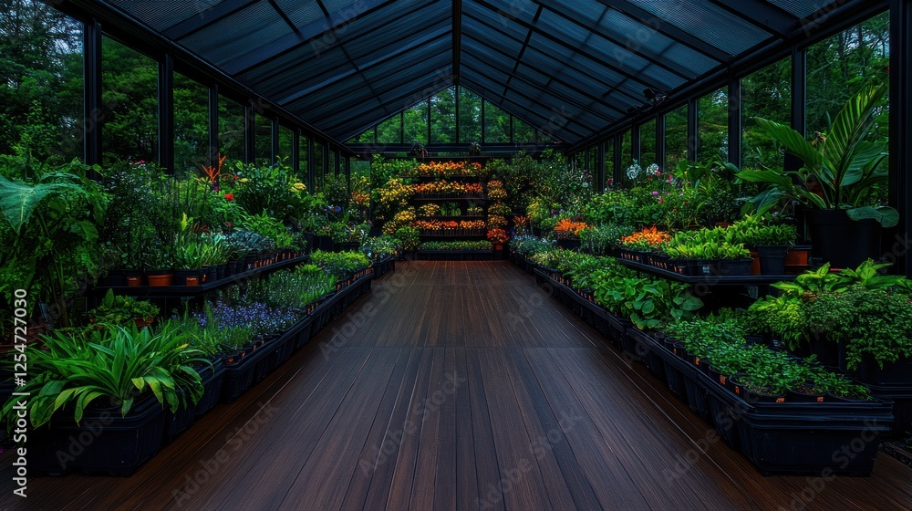 Fototapeta premium Enchanting Victorian Garden Greenhouse with Fairytale Botanical Design