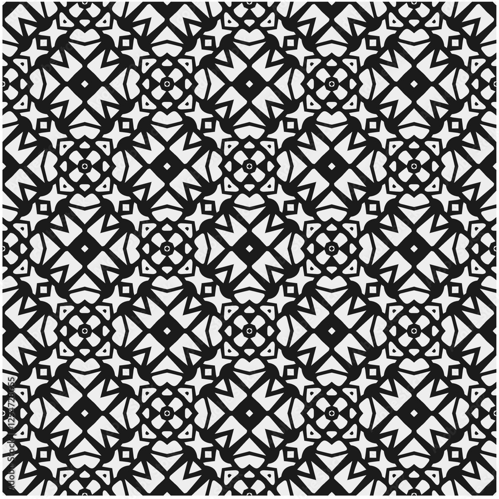 Seamless pattern with repeating abstract shapes.Black and white texture.Design element for prints, decoration, cover, textile,wallpaper, background, wrapping paper, clothing, fabric, package, cards. Seamless pattern with repeating abstract shapes.Black and white texture.Design element for prints, decoration, cover, textile,wallpaper, background, wrapping paper, clothing, fabric, package, cards.