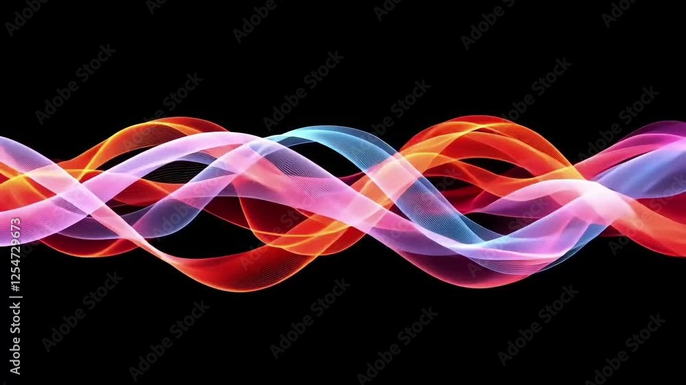 Abstract wave lines pattern dynamic colorful light flowing isolated on black background. concept of music, party, technology, modern, Animation Motion Graphic Video Abstract wave lines pattern dynamic colorful light flowing isolated on black background. concept of music, party, technology, modern, Animation Motion Graphic Video