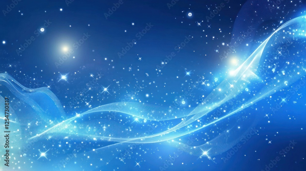 Obraz premium Create a mesmerizing abstract blue background featuring molecular DNA structures, with interconnected dots and lines symbolizing a complex network.