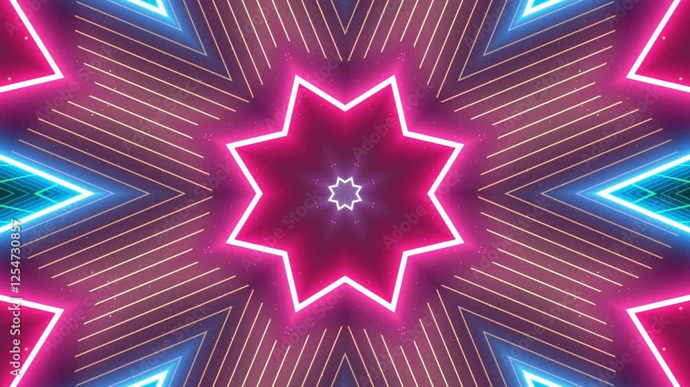 Glowing Seamless Pattern Animation Festive Neon Background Loop Glowing Seamless Pattern Animation Festive Neon Background Loop