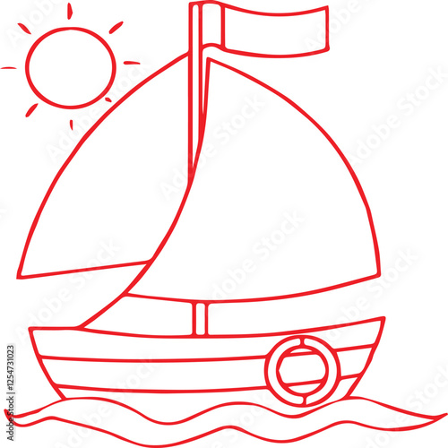 boat art with colorful design