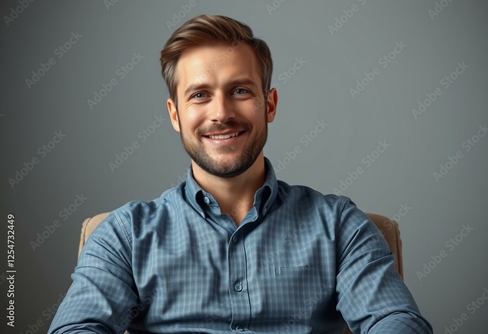 Obraz premium Male teacher portrait with soft lighting and subtle background