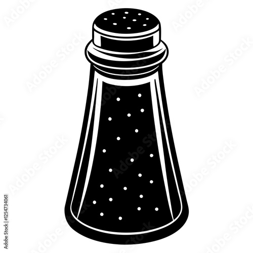 Salt shaker with a top silhouette vector illustration 