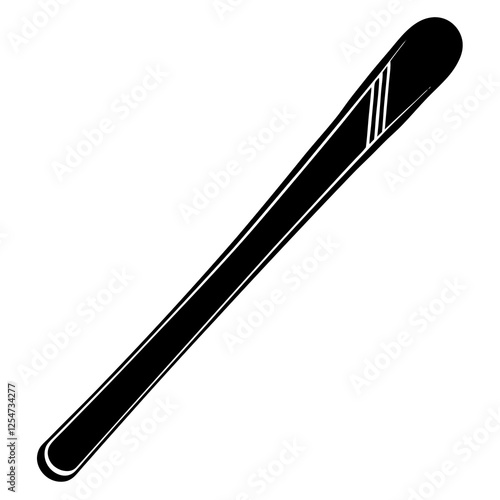  Ski with a tip  silhouette vector illustration 