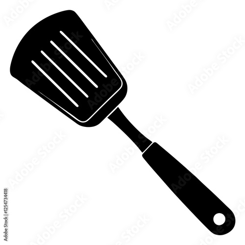 Spatula with a flipping end silhouette vector illustration 